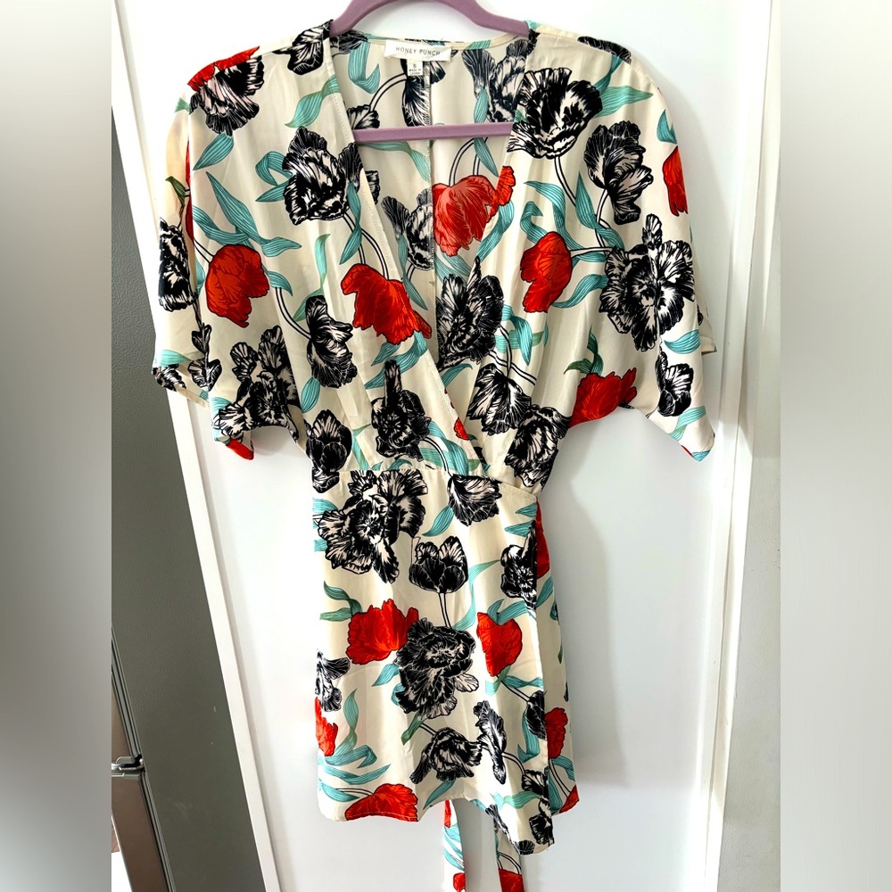 floral wrap dress